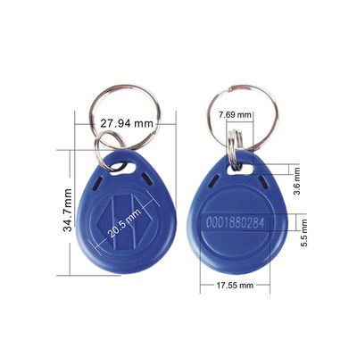 13.56mhz ABS Key Fob Tag Kunci Plastik Seribu Kali Siklus Pemrograman