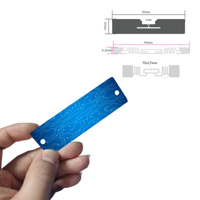 Mencetak Kartu UHF RFID 130X40mm Pembacaan Jarak Jauh 860~960MHz